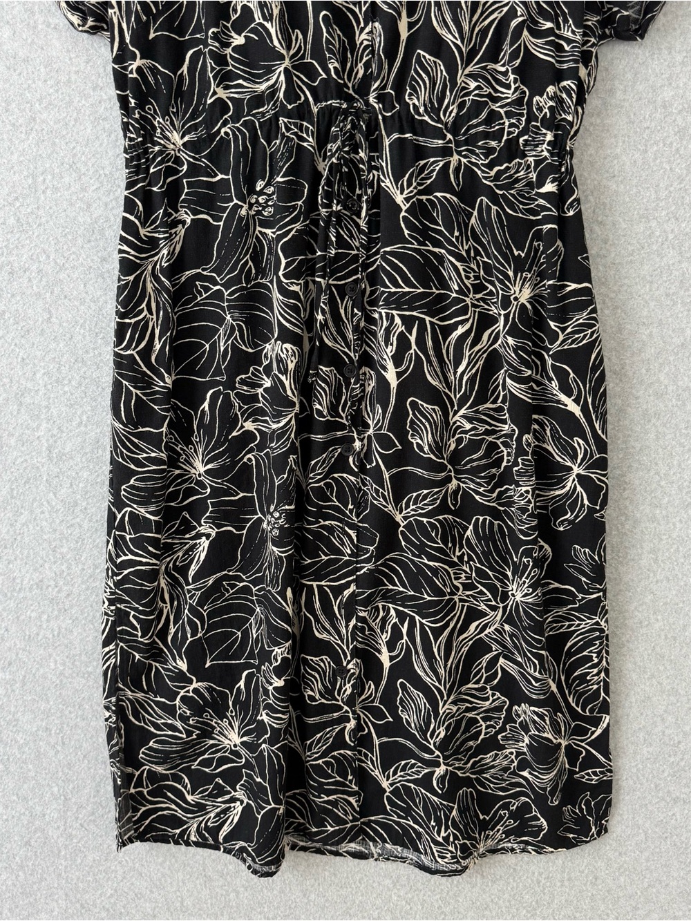 Badgley Mischka Jewel Womens Midi Dress XXL Black White Floral Short Sleeve READ - Picture 6 of 16